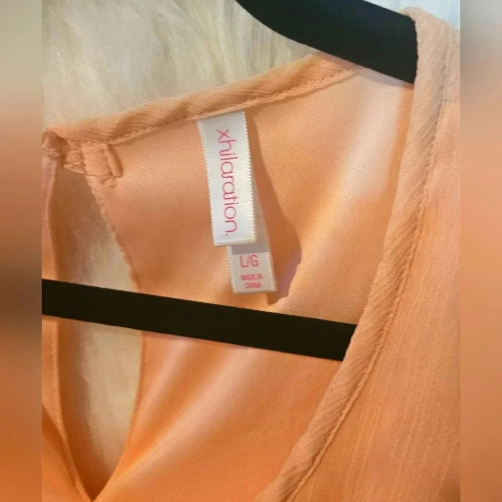 Xhilaration Romantic Peach Layered Chiffon Mini Dress - Picture 5 of 7